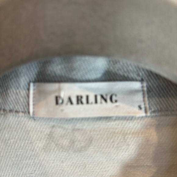 DARLING Sz S Influence Jacket in Silver Blue Light Wash Bleach Splatter NEW - Picture 5 of 10